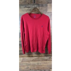 Polo Ralph Lauren T-Shirt Large Custom Slim Fit Red Long Sleeve Pre Owned